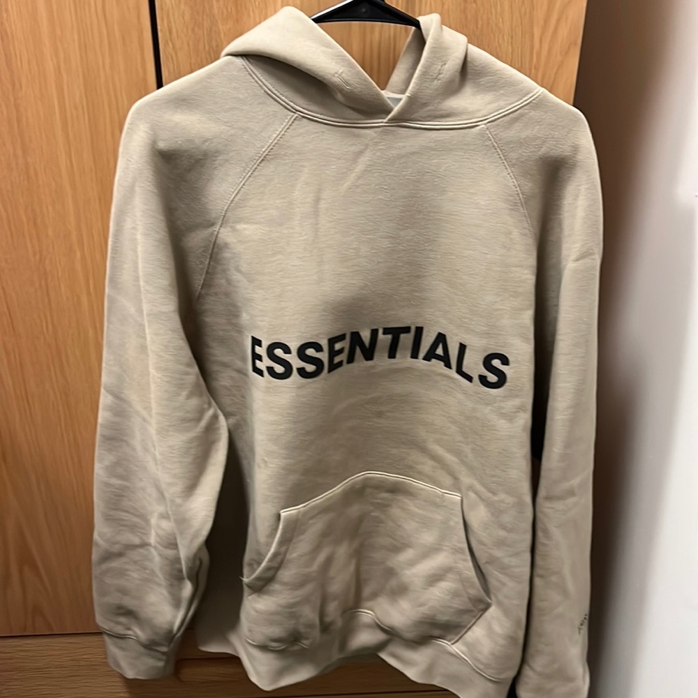 Fear of God Essentials Beige Hoodie Size M